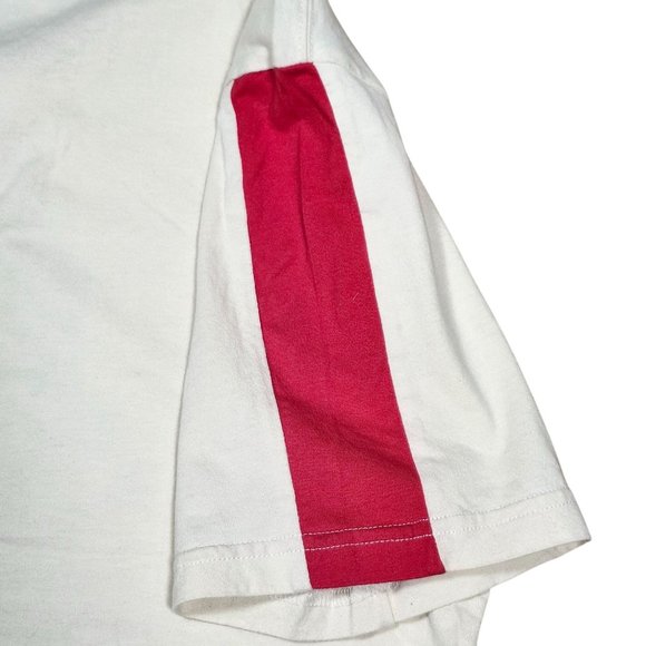 Puma Scuderia Ferrari Numero Uno Mens Lg T-Shirt Cream Checkered Racing Graphic - Picture 10 of 12